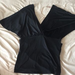 Black v-neck top